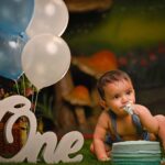 sree priya Instagram - Alludu babu turning 1️⃣ I can’t forget the moment when i saw you the first while doctor is taking you out chinnoda😍 can’t believe that am the one who told evryone it’s a baby boy 👶i still remember the happy tears in ech one of us 🥹 i still remember the first hold 👩‍🍼 ua such a blessing to us bangaru ♥️ Happy first birthday PRAKHYATH 🍰 god bless you nanna🙌 Cake : @dessert.doodle yuummmm it was 😋totally loved the taste ,li’ll boy enjyd eating it 😄 Photography : @kidio_studio rakesh jiiiii ..such a cute pictures i say ♥️