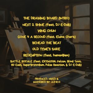 A-F-R-O Instagram - THE DRAWING BOARD EP is on YouTube, Bandcamp, and Soundcloud. 

8 new original tracks from the mind of A-F-R-O.

All streaming platforms on May 10th.
