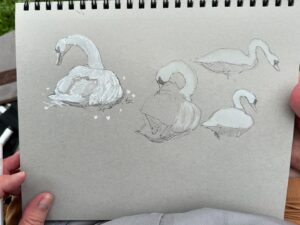Aaron Blaise Instagram - Having a wonderful time at my first ever #Annecy festival. Taking some time to get some #sketching in.