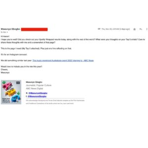 Aaron Chen Instagram - The Australian Broadcasting Company refused to publish my Spotify wrap. Guess some of the stuff I been listening to is a liiiiittle bit too hot for the news.