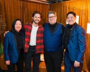 Aaron Tveit Instagram - Why else live… if not for GUTENBERG!? Thanks for visiting us in Schlimmer @aarontveit 🍽️✨ #GutenbergBway 

📸: @abrunkus