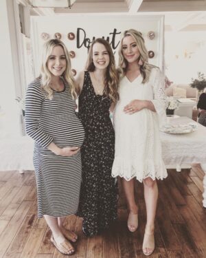 Abbie Cobb Instagram - My sisters! We’ve come a long way since Katelyn, Kenzie, and Kimantha. So excited to celebrate these twins who are pregnant at the same time (🙄of course!), thank you for letting me be your triplet and thank you for making me join instagram seven years ago. I love you! #👶🏼