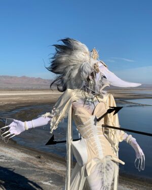 Abhora Instagram - Ghost Shark, or Caught and Forgotten

Corset by @houseofcanney 
Hair by @fenabarbitall 
Photo by @vampirechinese 
Accessories by @shrinkle 
Special assisstance by @hailsatanna 

My Sea Monster challenge is dedicated to the mysterious beauty if the Salton Sea. Its such an enchanting place with a rich and tragic history of once being a unique body of water completely landlocked in the desert. Once a highly saught after resort town now lies in ruin due to rising salt levels due to a myriad of factors. Most of which being agricultural runoff, but the blame lies in a lack of congressional interest. A distinct feature to this place is the indescribable smell of exposed sea bed and the massive graveyard of fish corpses. Its a beautiful community worth saving! Save Our Seas!