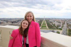 Abigail Spanberger Instagram - I was so happy to have my daughter with me on Capitol Hill to celebrate her birthday — and even more grateful to experience the hike up to the Capitol Dome with her!

Can you spot Virginia in the background? 👀