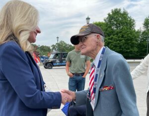 Abigail Spanberger Instagram - Yesterday, I was honored to join World War II Veterans at the @DDayMemorial in Bedford, Virginia to commemorate the 80th anniversary of D-Day. Our nation owes a debt of gratitude to these brave soldiers — including Virginians from the 116th Infantry Regiment, 29th Division.