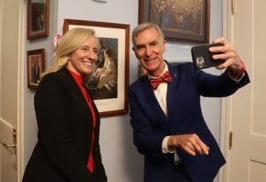 Abigail Spanberger Instagram - I had an excellent meeting with @BillNye (yes, the Science Guy) and representatives from the Planetary Society earlier today. Thank you for all of the important work you do to encourage STEM education and advance space policy priorities.

(Note to my daughters: I’m very sorry that I met Bill Nye again and didn’t bring you with me, but it’s a school day and you need to be at school! I love you! -Mom 😳)