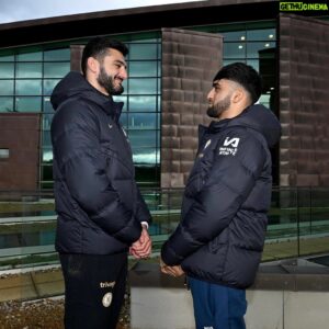 Adam Azim Instagram - Who wins? 👀🤣

From old school friends to elite athletes on the rise, @adam.azim1 and @chelseafc’s @armando.broja are moving different 😮‍💨

#PetitjeanAzim | 18.11.23 | The Halls, Wolverhampton | @skysportsboxing