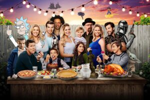 Adam Hagenbuch Instagram - I did thanksgiving alone this year.
I was lonely so I spent an inordinate amount of time photoshopping my ideal TV family for thanksgiving. Most of these shows and movies have given me joy during quarantine and kept me from sliding into an a gelatinous mass of depression.
.
See if you can guess all the references!
First one to get them all gets eternal enlightenment and a broken 2008 iPod Nano!
.
.
#thanksgiving #family #depression #scavengerhunt #photoshop #movies #fullerhouse #dreamfamily