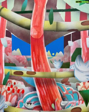 Adam Lucas Himebauch Instagram - A painting painted in early November. This one is heavy on the whimsy and definitely plays with the trope of my inner child being addicted to cartoons and video games.

Appropriately titled “Dove Tales Woohoo,” the painting was shown in South Korea last week as part of an exhibition by @shin_gallery. A few additional paintings of mine were shown as well. Very grateful. 🙏

But it’s so funny where paintings can take you! Not focusing on the previous or the next, rather placing emphasis on whichever canvas is being worked on at the moment. To quote 1994’s Oscar award winning film, you never know what you’re gonna get. 🕊️