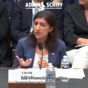 Adam Schiff Instagram - The proposed Kroger-Albertsons merger is anti-competitive and could cost workers their jobs, result in higher prices for consumers, and harm communities.

Raised my profound concerns with FTC Chair, Lina Khan during today’s hearing: