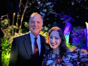 Adam Schiff Instagram - I had the privilege of meeting the incredible @reginaspektor in celebration of Rosh Hashanah at the Vice President’s home! 

Truly a huge fan! 

My favorite song? Apres Moi. What’s yours?