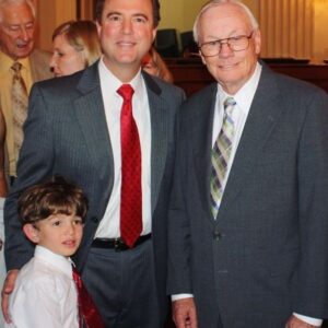 Adam Schiff Instagram - 54 years ago today, Neil Armstrong took ‘one giant leap for mankind’ becoming the first person to set foot on the moon.

Several years ago, I had the privilege of meeting him and introducing him to my son, Eli, at an event celebrating the anniversary of the moon landing. 

His legacy continues to inspire generations of Americans to dream big and reach for the stars.