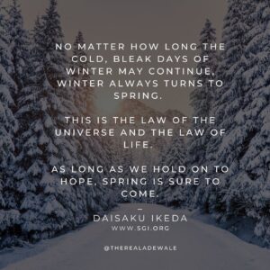 Adewale Akinnuoye-Agbaje Instagram - There are many who suffer at these particular times, we never know what each of us is going through at any given moment. But whatever you’re going through #nevergiveup and know that winter will always turn to spring .Thank you to Nicherin Buddhist Diasaku Ikeda for some words of inspiration on #WorldReligionDay #SokaSpirit #nevergiveup