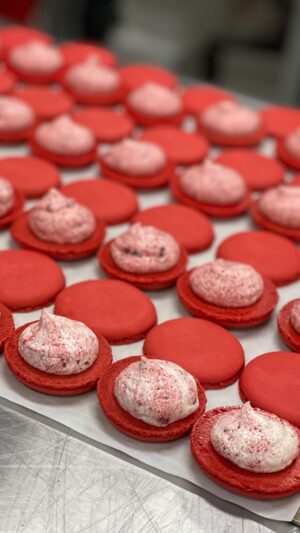 Adriano Zumbo Instagram - You can buy yourself flowers, but let me make you Macarons ❤️
Red Velvet Zumbarons for Valentines day! Available tomorrow 11th Feb and 14th Feb.
Head to www.zumbotest.com to order 💕
#zumbo #zumbotest #sunshinecoast #noosa #noosaville #patisserie #macaron #valentines
