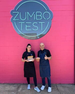 Adriano Zumbo Instagram - Hanging out with wifey @nelly.zumbo thanks for popping by @sunshinecoastfoodieevents ✨
#zumbotest #zumbo #wifey #love