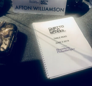 Afton Williamson Instagram - @ghettofilmschool Thanks for having me❤️#TableRead @merrellhollis thanks boo💋