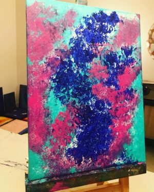 Afton Williamson Instagram - Painted the 1st one several weeks ago. Got home late last night from filming, stared at this for a while and started paintings #2 and #3... #currentsituation 🎨💋