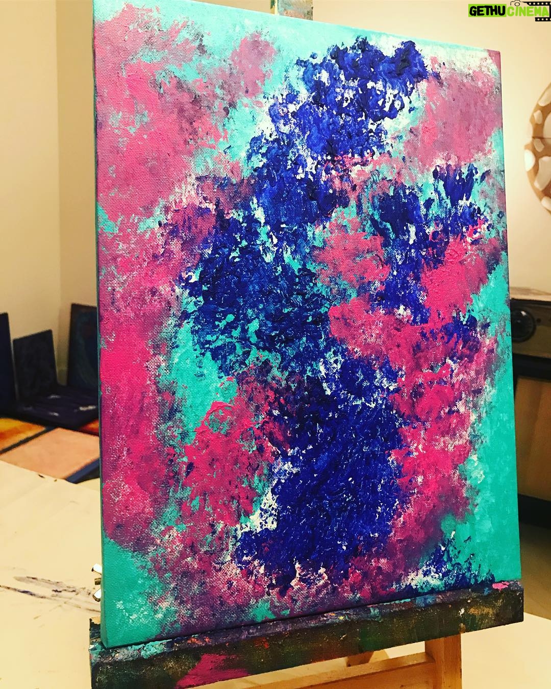 Afton Williamson - 488 Likes - Painted the 1st one several weeks ago. Got home late last night from filming, stared at this for a while and started paintings #2 and #3... #currentsituation 🎨💋