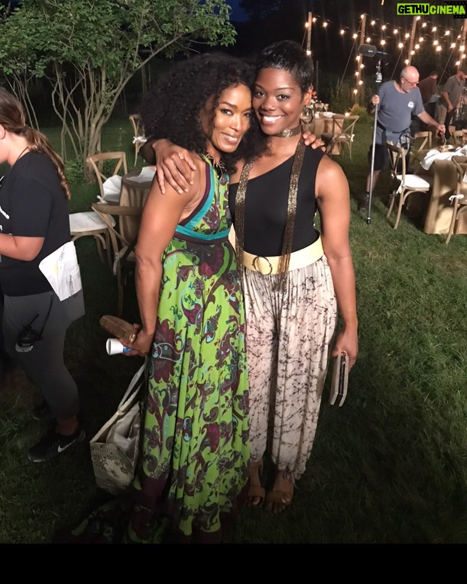 Afton Williamson - 5K Likes - SO.....Last year I got the honor to film with @im.angelabassett an Indeed HONOR. I tried to find one picture where we weren’t falling over laughing, this is the only one. She’s just a joy to film with. Amazing inside and out, learned so much in such a short amount of time watching her carry such grace and poise and that sass that only Ms. Angela can serve. I was floating on a cloud all summer ⛅️ Check out OTHERHOOD Aug 2 @netflix you won’t be disappointed😚💋💕