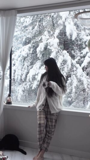 Ahn Chae-mi Instagram - 눈 내리는 날 집에서❄️ 

#daily #snowview #숲세권 #통창뷰