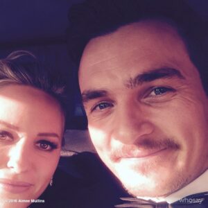 Aimee Mullins Instagram - Backseat shenanigans w/ @rupertfriend en route to @SAGawards. Go @SHO_Homeland gang! #RupTACHEtic