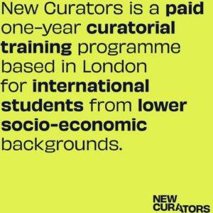 Aindrea Emelife Instagram - ROLL CALL - apply for @new_curators - applications close in 5 DAYS!!

I've very excitedly been working with the incredible team behind New Curators as one of their trustees.

It all started one wintery day a few years ago, walking socially distanced with @markgodfrey1973 who I am lucky to count as a dear friend and mentor. Being asked to be part of this exciting course and expansion of curatorial study is meaningful as a curator who started not as a curatorial assistant or with a curatorial MA, but a plucky art historian with bold ideas and a passion for storytelling in new ways.

New Curators embraces the unconventional (as we should) and the future of curators and so expansion of exhibition programming and how we see art. 

This is the sort of course I would have ran to apply to so you should too. Applications close soon. 

Thank you to @kerryngreenberg @markgodfrey1973 @rudimd for your hard work and belief that the path to equity has many routes, and starting early, by expanding who sees themselves in these positions and who can contribute to these discussions is vital. 

Proud to be part of this important mission. 

Can't wait to meet you, Class of 23 💜 x