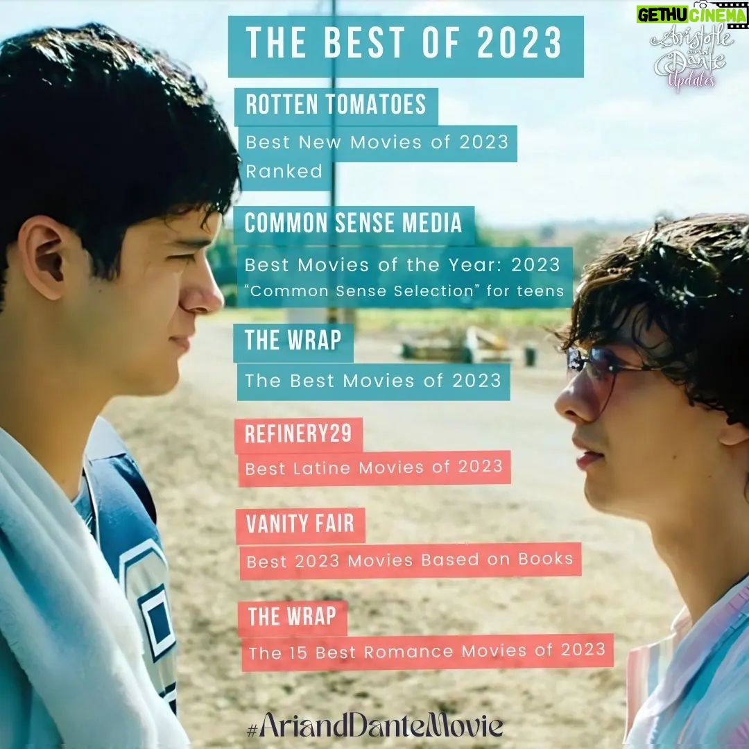 Aitch Alberto - 1.2K Likes - āØšThe BEST of 2023 for #AriandDanteMoviešāØ
š¬This year brought us the beautiful Aristotle and Dante film - and we're proud to see our favorite movie on so many "Best of" lists - here are some highlights from the year!š«