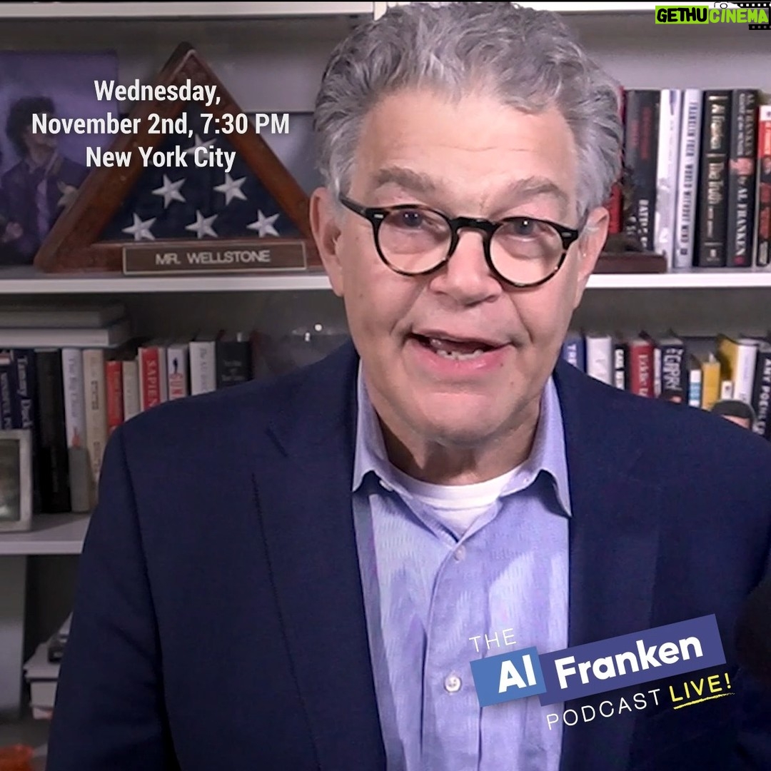 Al Franken - 3.1K Likes - Thrilled to announce my 2nd special guest for our 1st ever LIVE PODCAST. @cecilerichards, women’s reproductive rights champion, joins @thedavidaxelrod for our MIDTERM PREVIEW. It’ll be fun & you’ll learn a lot. Like camp! Ticket link in bio.