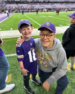 Al Franken Instagram - With grandson Jacob at his first Vikings game. Unfortunately, we lost.
