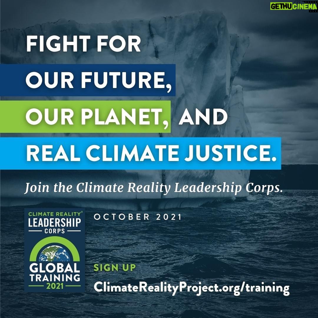 Al Gore - 2.1K Likes - **Climate Advocacy Training: Oct. 16-24**
After hearing the dire warnings about the climate crisis from the worldās scientists this week, youāre probably wondering what you can do to take #ClimateAction. We are at a critical moment in the fight against the climate crisis, and you can be a part of it. Gain the tools, techniques, and networks to become a powerful voice for action by joining me for our @climatereality virtual global training on October 16-24. Youāll learn how to #ActOnClimate, and youāll get to join the Climate Reality Leadership Corps, a worldwide network of advocates and changemakers who are already making a difference.
This training is completely free, and registration is open now at the link in my bio: bit.ly/climate-reality-training