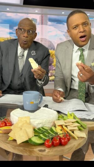 Al Roker Instagram - @alroker and @craigmelvinnbc love a brie! 😂 #todayshow #charcuterieboard