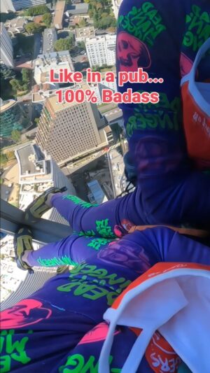 Alain Robert Instagram - Maybe a bit more precarious  than sipping a beer quietly  in a pub but as I was climbing  the 190m  building  I have had to repeat the same operation  5 times as I was really  dehydrated. 
#climbing #badass #challenge #adventure #resilience #climbinginspiration #escalada #adrenaline