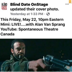 Alan van Sprang Instagram - Yes I finally get to meet Mimi, my “Blind Date” this Friday!! 10pm Eastern. https://www.youtube.com/channel/UCpJc-n4bx1XWHCqBXBbl01w
Link in bio!!
@spontaneoustheatre #blinddate #Mimi. #Valentine #Shadowhunters #KingHenrill #Reign