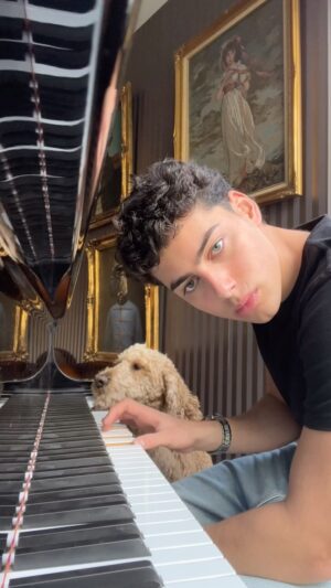 Alec Golinger Instagram - My little protege 🐾🐶
*
*
*
#piano #pianist #dog #cute #doggo #relaxing #escape #funny #comedy #pup #vibes #fun #music #instareels #reels #guilty