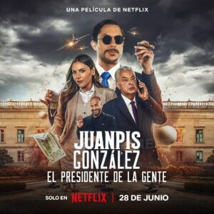 Alejandro Riaño Instagram - Este 28 de junio no se pierdan el GRAN estreno de “Juanpis el presidente de la gente” una película que tuve el placer de escribir con mi gran amiga y productora @rociocarovillamil  donde nos reímos, pero también nos llenamos de mucho dolor. Esta película es dirigida directamente a la gente que utiliza el poder para hacer con el lo que quiere sin darse cuenta (O seguro sí)  del daño que generan con cada acto de corrupción. 
Gracias a @netflixcolombia por creer en esta apuesta y dejarnos hablar de la manera en que quisimos. 
A @dynamocine por hacerlo posible siempre y llevar una idea a tal nivel de producción. 
@pipecanoibanez por tener el ojo para lograr mostrarle a la gente lo que teníamos en mente y de que manera tan maravillosa. 
A TODO el crew de la película que sin ellos todo esto no sería posible. ARTE, MAQUILLAJE, TÉCNICA, PRODUCCIÓN, POSTPRODUCCIÓN, ASEO, TRANSPORTE, TODOOOOOS. 

Y obvio al trabajo de este increíble elenco que le apostó a una propuesta distinta y dura a la vez. 

@lagaita @juliancaicedoillgato @marcelabenjumeap @ramsesramosoficial @yurivargas1 German Jaramillo @_edmun @juanpabloraba @nicolasmonterodominguez_ @chefcozzolino @byfieldtravel @faberburgos @mariapaulinaduque