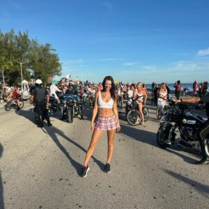 Alessandra Torre Instagram - Tonight we rode at sunset - 1,000  zombies on bikes. This is one of my favorite annual #keywest events and kicks off the start of #fantasyfest2023. #zombiebikeride #halloween