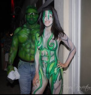 Alessandra Torre Instagram - It was a great #halloween and #fantasyfest season. I’ll be dressed as “reclusive writer” for the next nine months, just stocked up on extra sweatpants and socks. 😂 
📚 🧦 🤤 
#halloweencostume #bunnyears #bunnycostume #rottielove #rottie #hulk #shehulk #lizardwizard #fantasyfest2021 #keywest 
Photo credit on final pic: @frzn_perfection