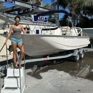 Alessandra Torre Instagram - Look at this beauty! This is my first boat that is all mine - and I’m so excited to have something more manageable that I can feel comfortable and confident driving. Yay! Thank you to @nativemarinefl - you all are the best!