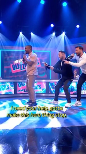 Alex Brooker Instagram - ‘All Rise’ for the newest member of Blue 😉🎤 Never Mind the Buzzcocks returns tonight, 9.00pm (BST) on @skytv’s Sky Max.
•
#nmtb #allrise #nevermindthebuzzcocks #skymax #skytv #simonwebbe #duncanjames #blueofficial #officialblue #antonycosta #leeryan #officialbluemusic