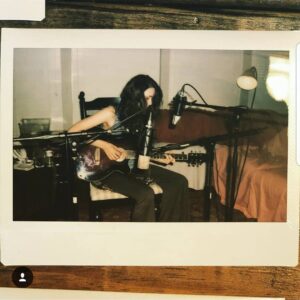 Alex Essoe Instagram - Repost: tb of me recording in @vinsonsounds living room. Junior ep coming soon...