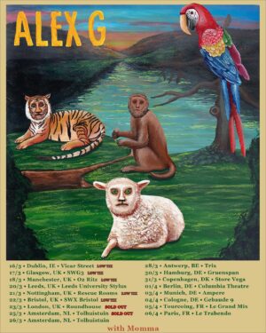 Alex G Instagram - handful of tickets left for our remaining uk/ie dates   added a second amsterdam show

playing primavera barcelona and madrid next summer