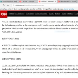 Alex Okoroji Instagram - Fun Facts #2: In March 2019 (2 years ago) - I was introduced on a 3-Day Live broadcast on CNN International (Not CNN Africa but International) Lol. 😆😍

📍On CNN Newsroom Day 1 (March 12) by CNN Anchor, John Vause and Day 2 (March 13) by CNN Anchor, Rosemary Church and Day 3 (March 14) by anchor, George Howell.

👉 I collaborated with CNN International 3 years in a row. Was invited to participate in the CNN Freedom Project (2018, 2019 and 2020). 🙌🏽🙌🏽

👉 If you know me, you know that FREEDOM is my Jam. Heck “Freedom 90” by George Michael is one of my favorite songs. 😍😍Everything I teach and share about ‘The Naked Philosophy’ helps you develop a freedom mindset… because freedom is the ANTIDOTE to Fear - the #1 Self Sabotaging emotion of all.

😍 So grateful they shared my Freedom Day Message with the world. (Still gives me goosies , can’t lie)🙏🏾🙏🏾🙌🏽

👉 It was really an honor to add my voice to CNN's Freedom Project, a March 14 Yearly Global Campaign tagged #MyFreedomDay to sensitize the world on Modern Day Slavery and Human Trafficking, plus what it means to be Free. Each year CNN asks Celebrities, Students and Influencers around the World to answer the important question "What Makes You Feel Free".

✅ Slide 3 and 4 contains Screenshot of the Live TV Transcripts from CNN’s website. 

I think I wrote a blog post connected to this 2 years ago. You can find it on my website if you missed catching it on TV or Social Media.💕

💃 Definitely an experience I’m very proud of.

#AlexOkoroji 
#QueenofExpression #funfacts