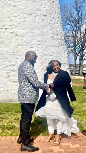 Alex Okoroji Instagram - March 10, 2024 (Intimate Elopement) in Harve de Grace, Maryland - Part 1 of this incredible journey with Eric. 😍 

Looking forward to celebrating Part 2 with more family, friends and loved ones on his birthday. 

Yes, we decided to get married on both our birthdays. Intimate elopement ceremony on mine and the big wedding celebration with everyone on his.😆😍

More than anything else, I’m just grateful to have the love, support and friendship of a truly AMAZING man (and a bonus Dad for Ray). Yippee! Together, we start a new journey of our blended family with the love and encouragement of our dear family and friends.

God is good! 🙌🏽❤️

#alexokoroji #birthday #pisces #bride #brideandgroom #justmarried #wedding #blessed #thankful #grateful #mrandmrs #love #joy #grace #goodvibes #ForeverMcGill