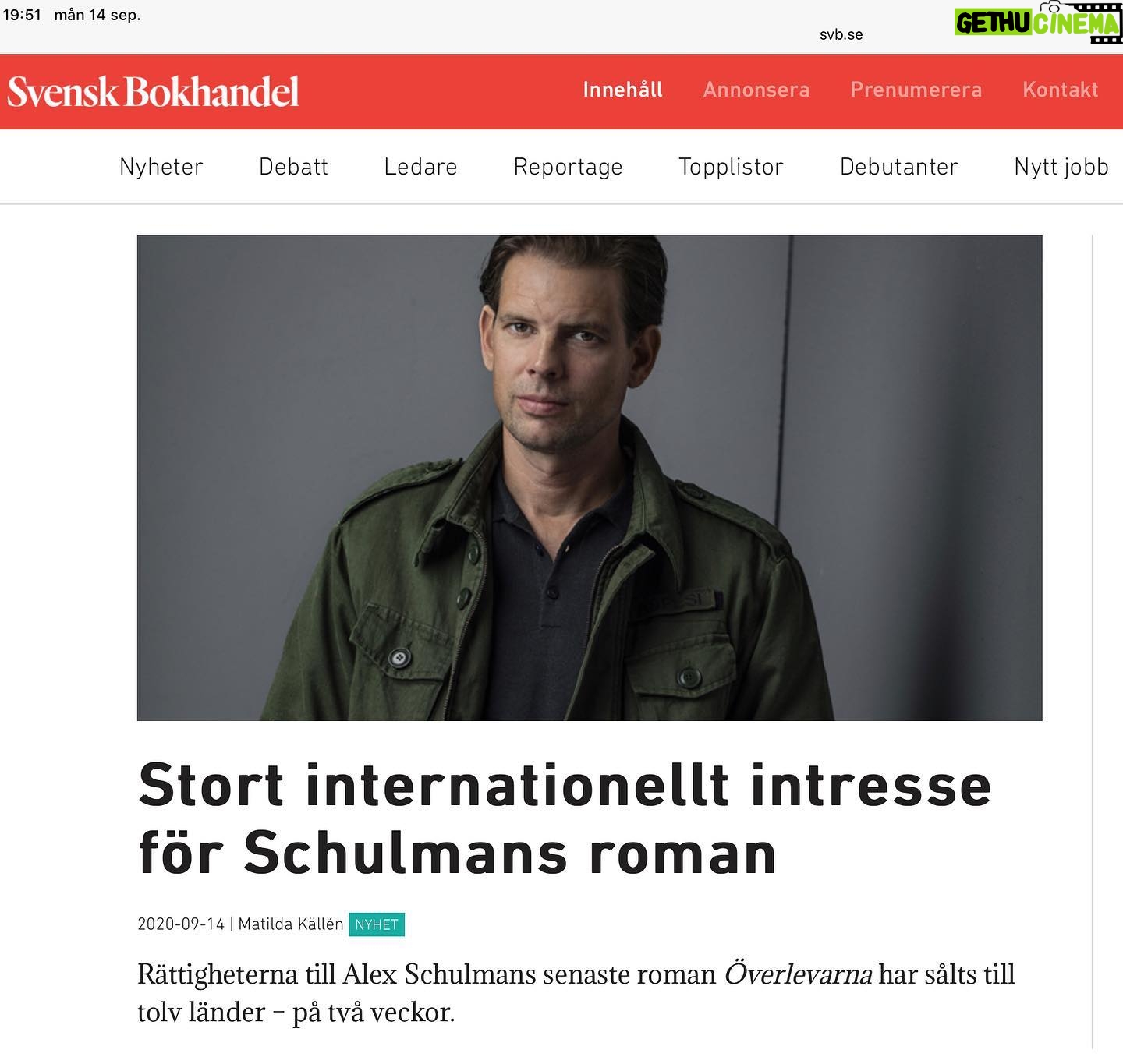 Alex Schulman - 8.6K Likes - Branschtidningen Svensk Bokhandel skriver om min bok āOĢverlevarnaā, som nu saĢlts internationellt! Jag aĢr saĢ otroligt glad, foĢr detta aĢr ju foĢr mig baĢde barndomsdroĢm och vuxendroĢm i ett. Och att ett av de lƤnderna som kƶpt boken Ƥr USA, det kan jag knappt ta in.