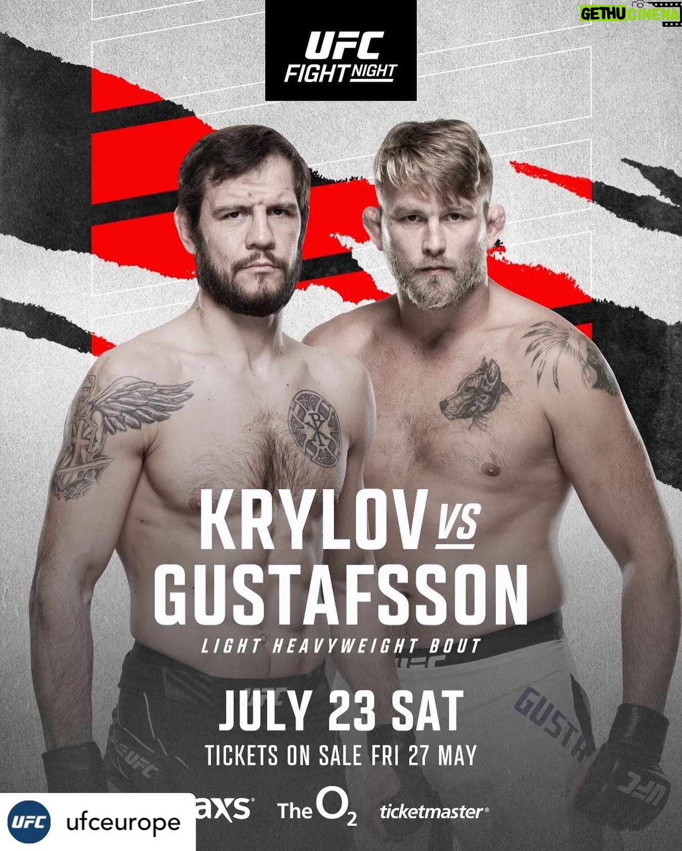 Most liked Instagram photo of Alexander Gustafsson