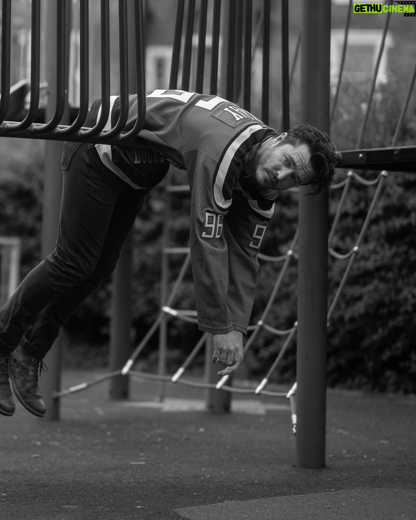 Alexander Vlahos - 8.4K Likes - Spent the morning with the 📸 wizard @joelynntw - snapping away while I showed off my ice hockey collection. We sat in a children’s park for a bit, that was fun. Also snuck into a church. Both hugely successful.