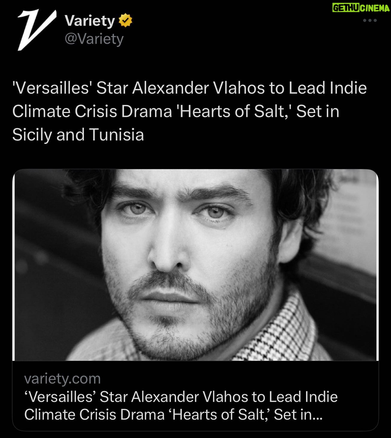 Alexander Vlahos - 7.4K Likes - Thrilled to be playing the lead on this wonderful feature film in Sicily 🎥 🇮🇹