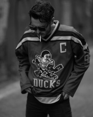Alexander Vlahos Instagram - Spent the morning with the 📸 wizard @joelynntw - snapping away while I showed off my ice hockey collection. We sat in a children’s park for a bit, that was fun. Also snuck into a church. Both hugely successful.