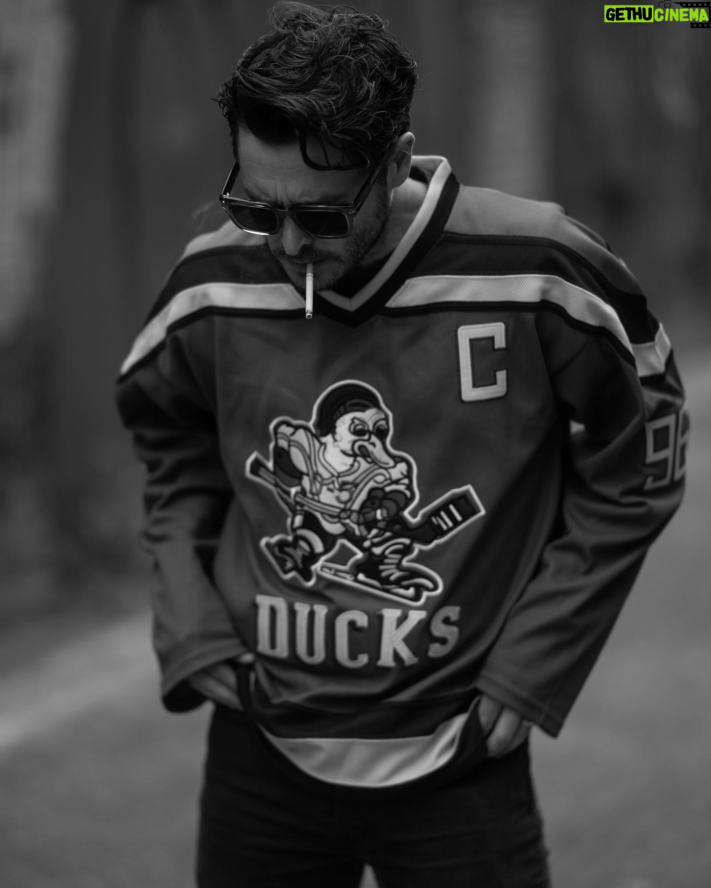 Alexander Vlahos - 8.4K Likes - Spent the morning with the 📸 wizard @joelynntw - snapping away while I showed off my ice hockey collection. We sat in a children’s park for a bit, that was fun. Also snuck into a church. Both hugely successful.
