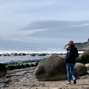 Alexandra Holden Instagram - It may not feel like summer in Northern California yet, but the beaches are always spectacular! 
🌊🌲🦀

#mendocino #norcal #beachday #pch #bowlingballbeach #bundleup #canadagoose #dita